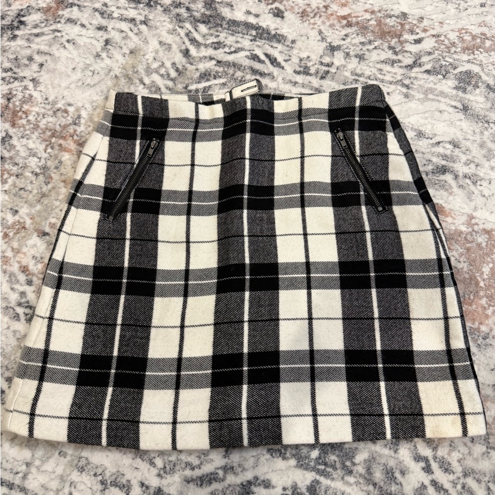 STYLUS Black and White Plaid Mini Skirt